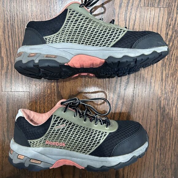 Reebok Heckler Women's Composite Toe Work Athletic Sneakers Black Peach Size 8 - Picture 4 of 10